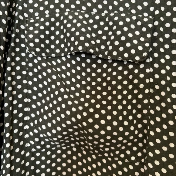 Lucky Brand Olive Green and White Polka Dot Top - Picture 3 of 6